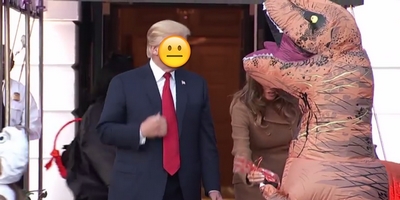 President Trump Awkwardly Snubbed a Kid in a Dinosaur Outfit