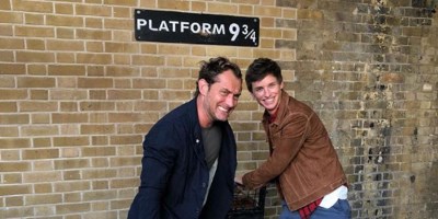 Your "Beasts" Bebes Jude Law and Eddie Redmayne Visited Actual Platform 9 and ¾