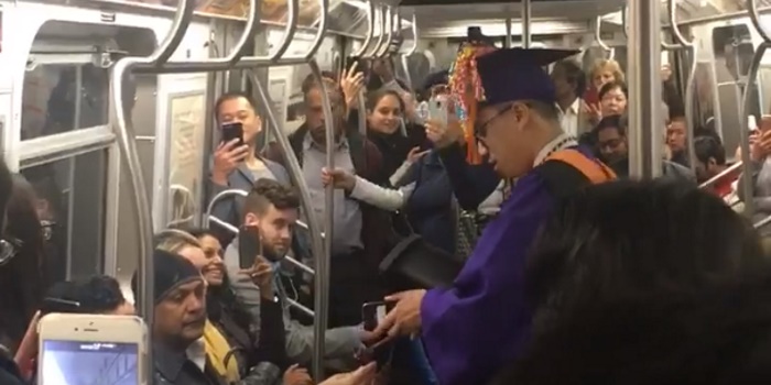A Graduating Student Got Stuck on a Train, So the Passengers Threw Him a Better Graduation Instead