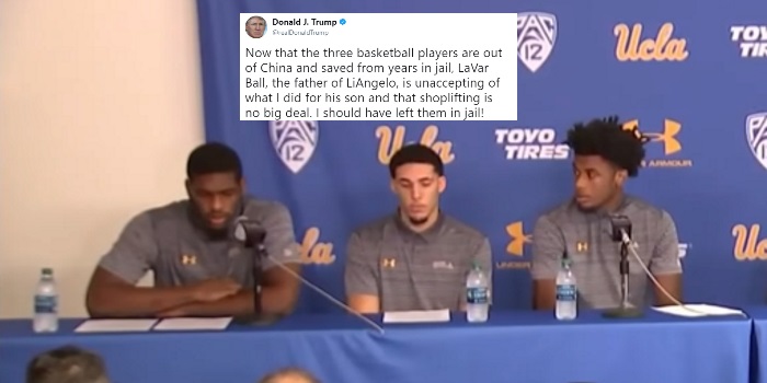 "I Should Have Left Them In Jail!" Trump Regrets Getting Teen Basketballers Out of Chinese Prison