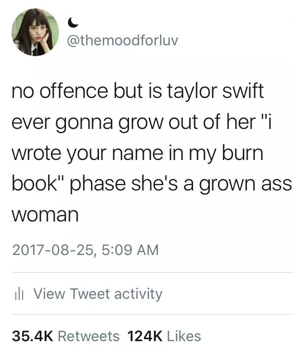 Don't play with fire (Taylor Swift) unless you don't mind being burned (banned from Twitter).