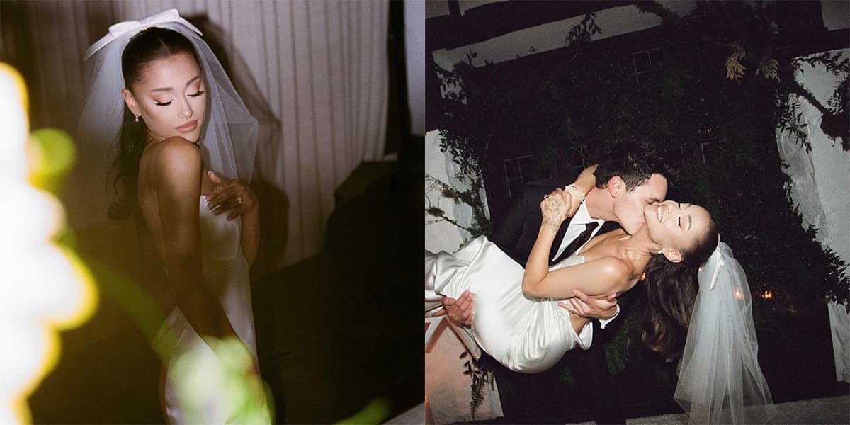 Ariana Grande Just Dropped Her Wedding Pics and Smashed an Insta Record 