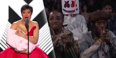 Watch Cardi B’s Fake Baby Prank at the MTV VMAs (and Offset’s, Umm, Reaction)