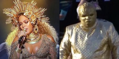 That’s Gold: Watch Beyoncé's Epic Grammys Performance (And Be Puzzled By Cee Lo Green’s New Look)