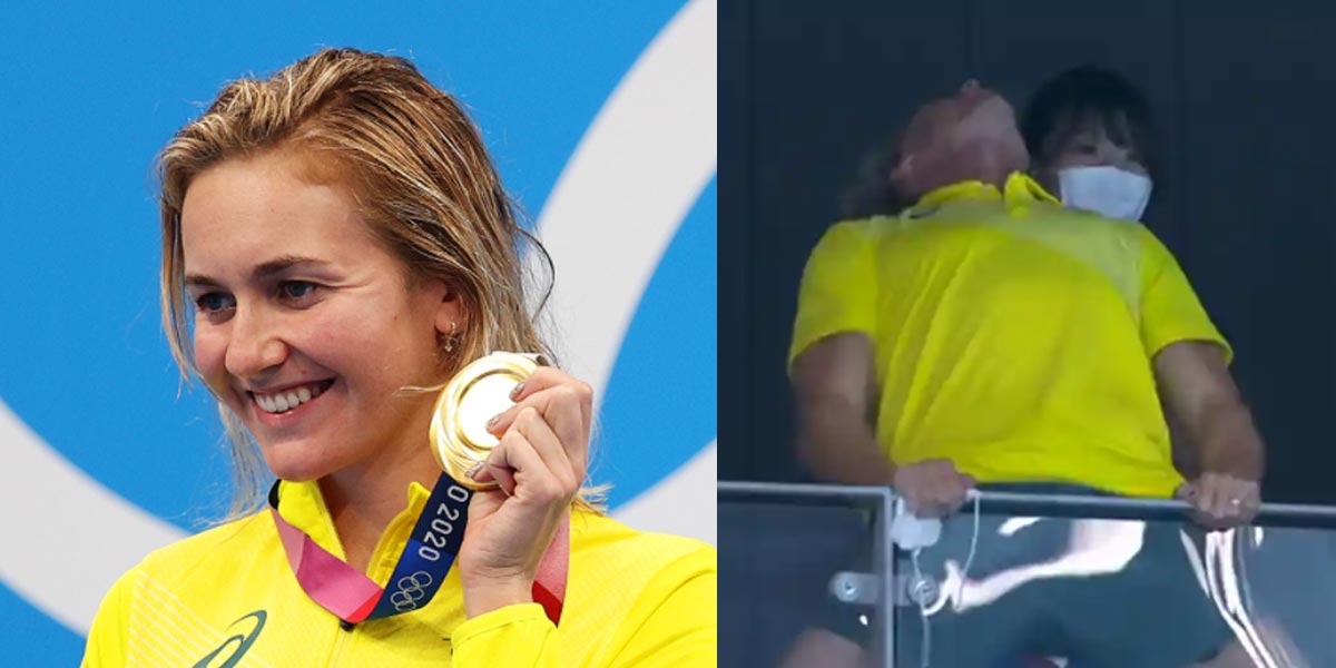 Ariarne Titmus Won Gold in Tokyo and Her Swimming Coach's Reaction Is a Whole Vibe