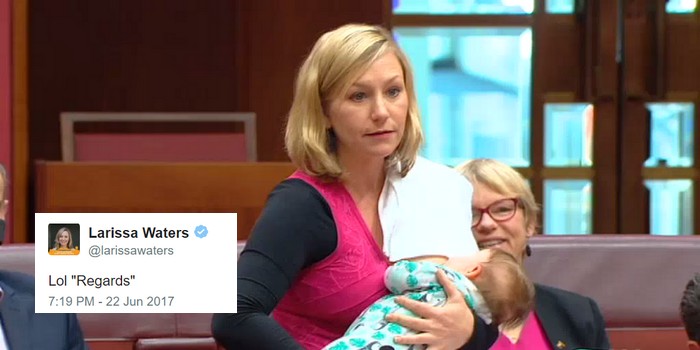Greens Senator Who Breastfed in Parliament Shames a Breastfeed Shamer on Twitter