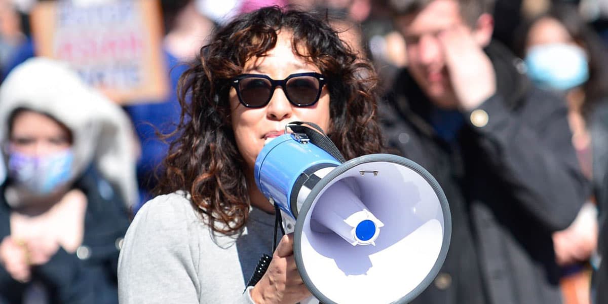 Sandra Oh Gave a Powerful Speech At the Stop Asian Hate Protest in