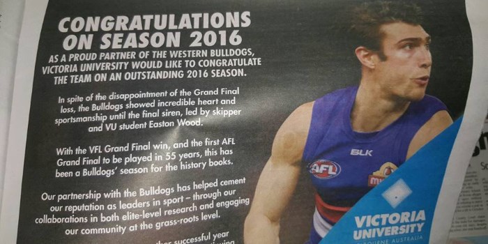 The Age Tries To Undo History By Publishing Ad Saying Western Bulldogs Lost The AFL Grand Final
