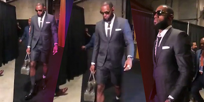 LeBron James Wore His Schoolboy Shorts to Game 1 of the NBA Finals