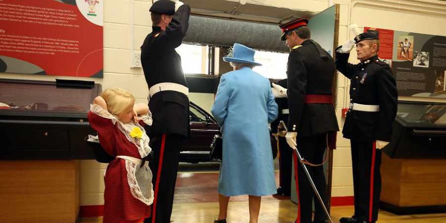 Little Girl Gives The Queen Flowers And Is Then Slapped