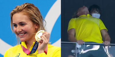 Ariarne Titmus Won Gold in Tokyo and Her Swimming Coach's Reaction Is a Whole Vibe