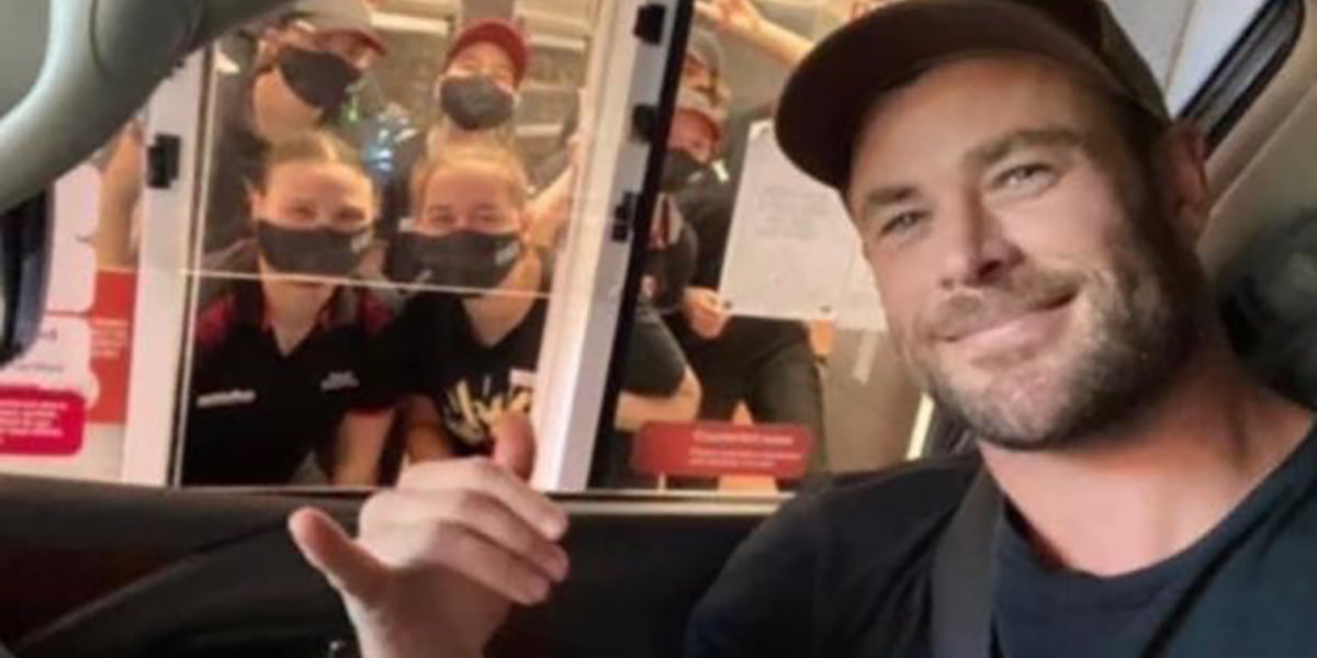 Chris Hemsworth Casually Dropped Into a KFC Drive-Thru to Surprise Staff