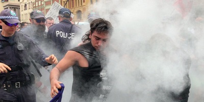 Police And Protesters Clash At Sydney Invasion Day March 