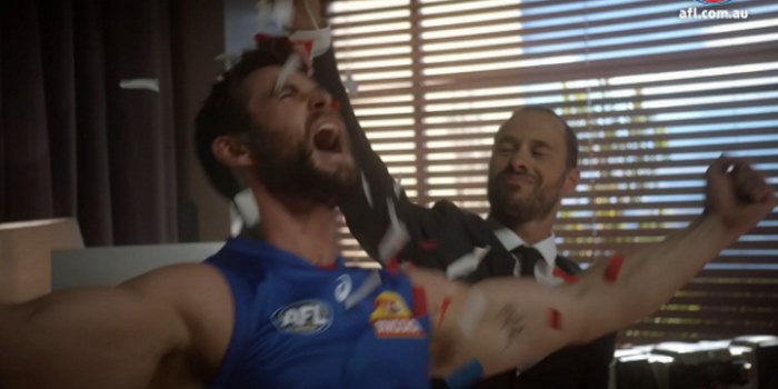 Watch Mad Bulldogs Fan Chris Hemsworth Pitch “AFL: The Movie”