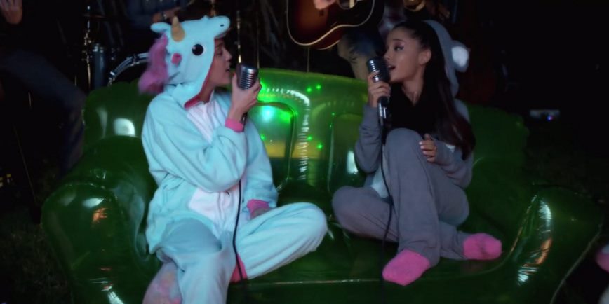 Watch Miley and Ariana Sing "Don't Dream It's Over" In Animal Onesies