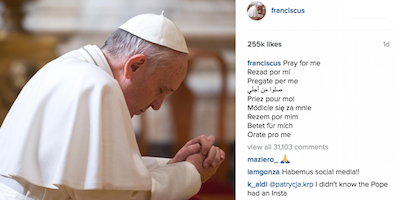Pope Francis Is The First Pope To Join Instagram (But Selena Gomez Still Has More Followers)