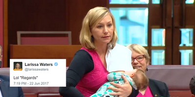 Greens Senator Who Breastfed in Parliament Shames a Breastfeed Shamer on Twitter