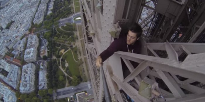 Watch This Dizzying Footage Of A Daredevil Climbing The Eiffel Tower (And Then Vomit Forever)