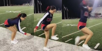 Try Not to Break Your Leg Attempting This Cheerleader’s ‘Invisible Box Challenge’