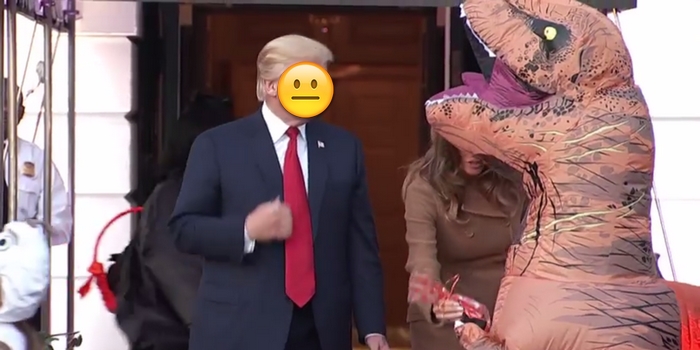 President Trump Awkwardly Snubbed a Kid in a Dinosaur Outfit