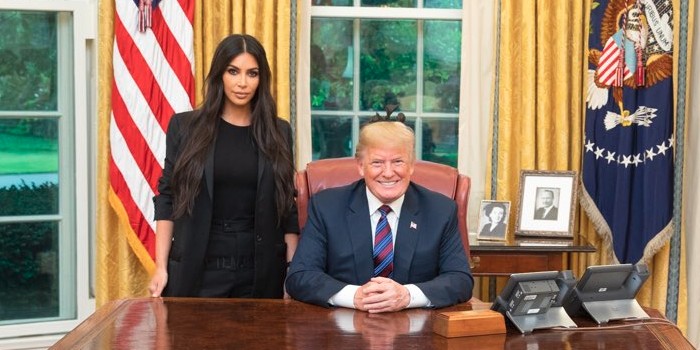 Kim Kardashian Visits President Trump to Seek a Pardon For a Grandmother Spending Life in Prison