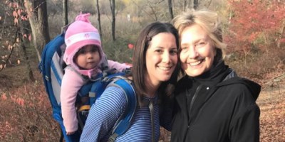 As America Protests, Hillary Clinton Goes For A Post-Election Hike