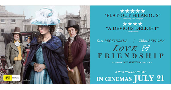 Win 1 of 25 doubles to LOVE & FRIENDSHIP 