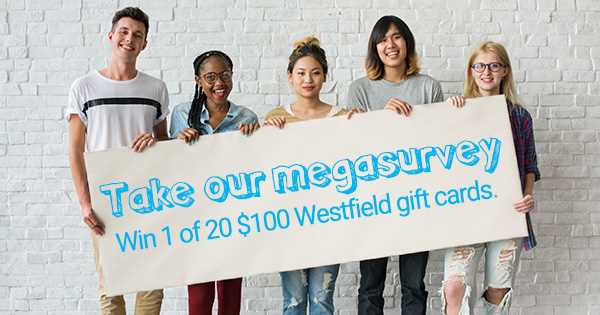 Win 1 of 20 $100 Westfield Gift Cards