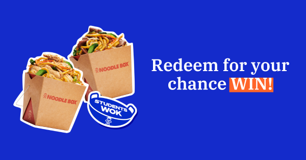 Win 1 of 10 $50 VISA Gift Cards by redeeming the Student Edge Noodle Box deal