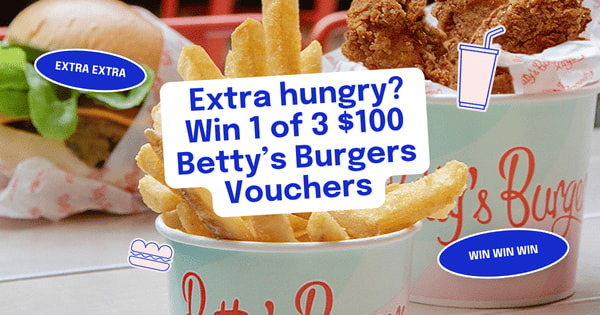 Win 1 of 3 $100 Betty's Burgers Vouchers