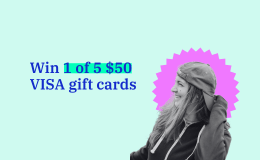 Win 1 of 5 $50 VISA gift cards