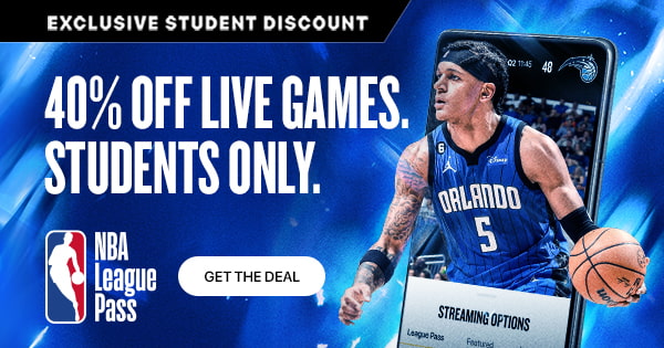 40% Off NBA League Pass · Student Discount · Student Edge